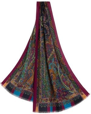 Etro Paisley-jacquard scarf - Morado