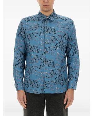 Paul Smith Regular Fit Organic Cotton Shirts - Blue