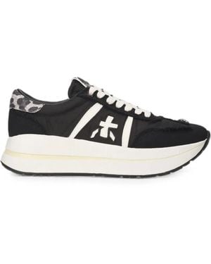 Premiata Beth Leopard-Print Sneakers - White