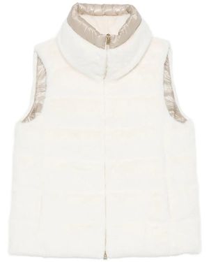 Herno Sleeveless Down Vest With High Collar - White
