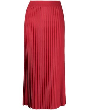 Balenciaga Pleated Midi Skirt - Red