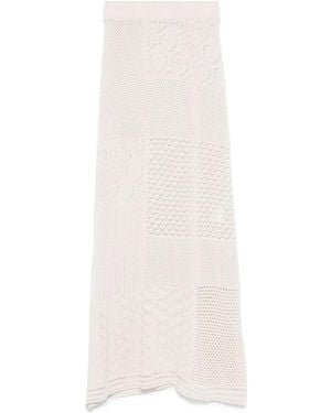 Akep Crochet-Knit Skirt - White