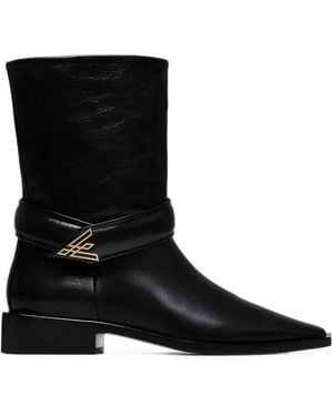 VANDA NOVAK Zoey Square-Toe Ankle Boots - Black