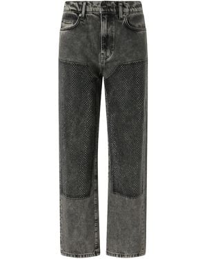 Pinko Stonewash Crystal-Embellished Jeans - Grey