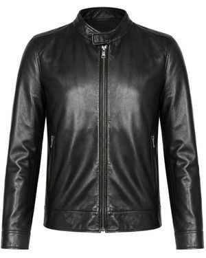 Dolce & Gabbana Zip-Up Leather Jacket - Black