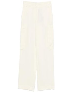 Twinset Cargo-Pocket Straight Trousers - White