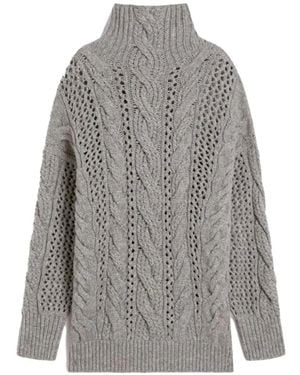 Sportmax Cable-Knit Oversized Jumper - Grey