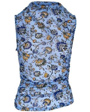 Veronica Beard Sylviani Floral Top - Blue