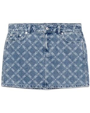 MICHAEL Michael Kors Print Denim Skirt - Blue