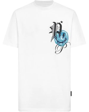 Philipp Plein T-Shirt Rundhalsausschnitt Smile - Weiß
