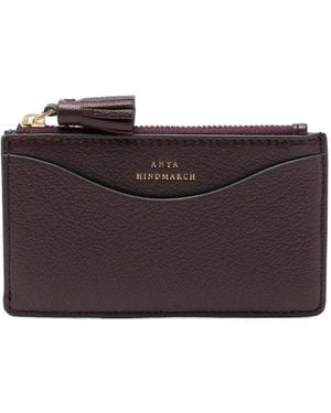 Anya Hindmarch Peeping -Yes Tassel-Detail Wallet - Brown