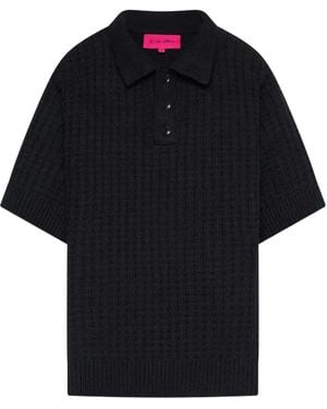 The Elder Statesman Textured Polo Shirt - Black