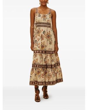 FARM Rio Midi-Jurk Met Bloemenprint - Naturel
