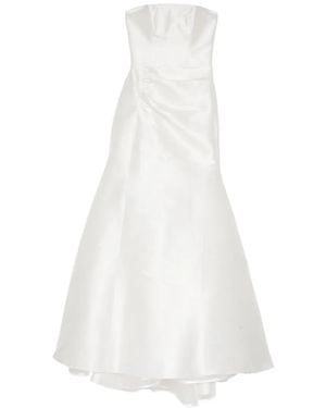 Isabel Sanchis Vestido De Fiesta Fruncido - Blanco