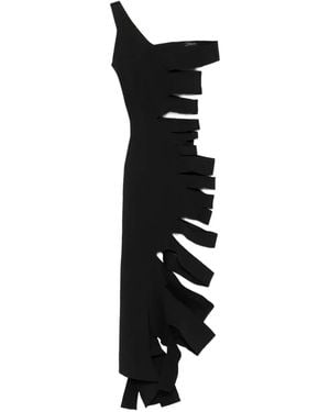 Mugler One-Shoulder Cut-Out Dress - Black