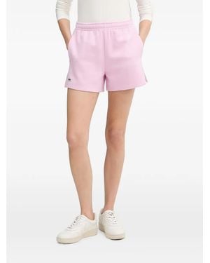 Lacoste Logo-Patch Shorts - Pink