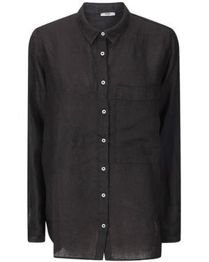 #MSM Chest-Pocket Linen Shirt - Black