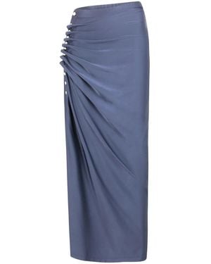 Rabanne Draped-Detail Skirt - Blue