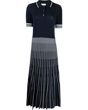 Lacoste Ribbed-knit Polo Dress - Blue