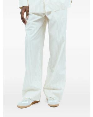 Tekla X Birkenstock Tie-Waist Striped Trousers - Blue