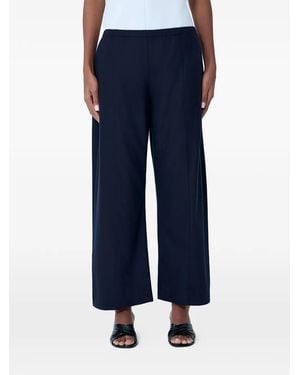 KHAITE Elasticated Wide-Leg Palazzo Trousers - Blue
