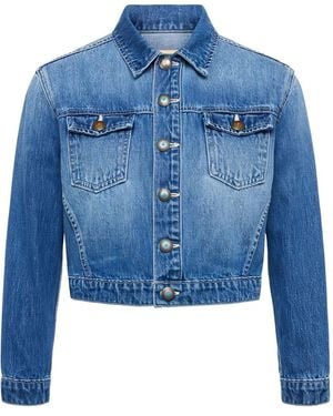 L'Agence Koda Denim Jack Met Knoopsluiting - Blauw