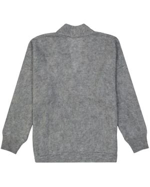 Brunello Cucinelli Surplice-Neck Wool Sweater - Gray