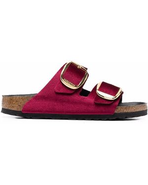 Birkenstock Leather Flat Sandals - Purple