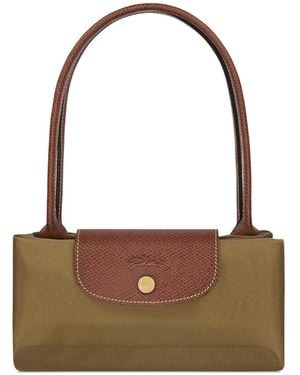 Longchamp Le Pliage Leather-Trim Shoulder Bag - Brown