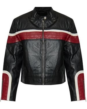 Gestuz Rose-Embossed Zip Jacket - Black