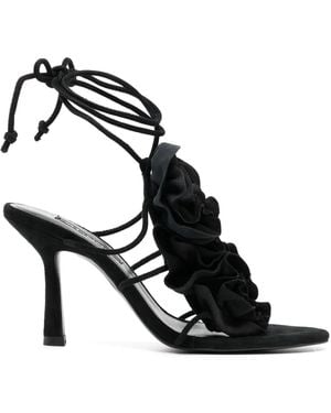 Senso Karli 90Mm Floral-Appliqué Sandals - Black