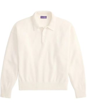 Ralph Lauren Buttoned-Collar Long-Sleeve Polo Shirt - White