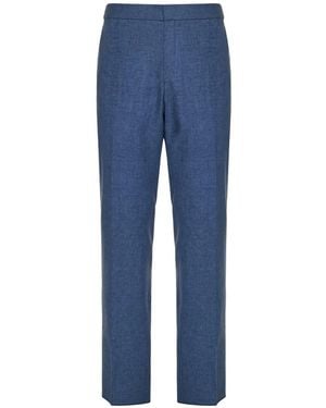 ZEGNA Buttoned Trousers - Blue