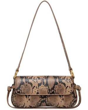 Twinset Snakeskin-Effect Shoulder Bag - Natural