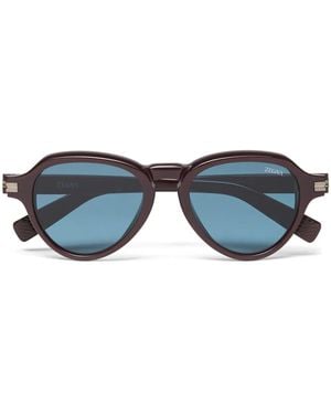 ZEGNA Round-Frame Sunglasses - Blue