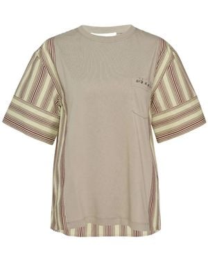 3.1 Phillip Lim Striped-Panel Pocket T-Shirt - White