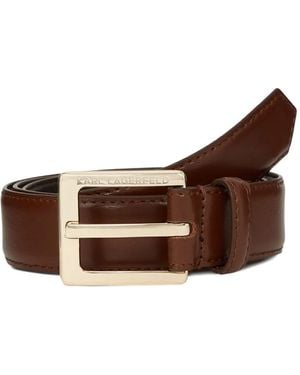 KARL LAGERFELD Buckled Leather Belt - Brown