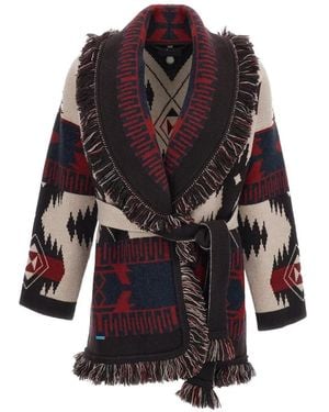Alanui Icon Jacquard-Knit Cardigan - Black