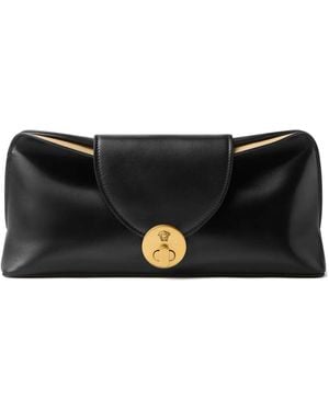 Versace Medusa Head Leather Clutch Bag - Black