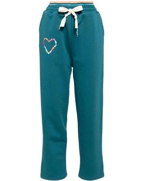 Mira Mikati Jogginghose mit doppeltem Bund und Stickerei - Blau