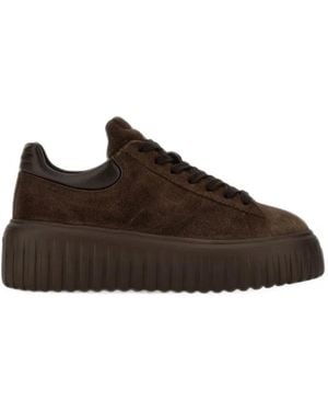 Hogan H-Stripes Trainers - Brown