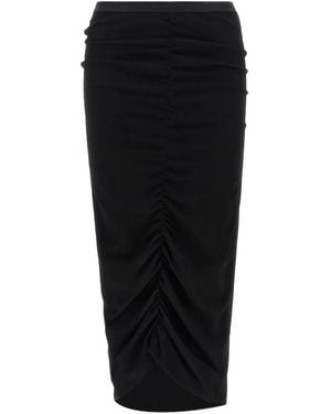 Valentino Garavani Logo-Waistband Midi Skirt - Black