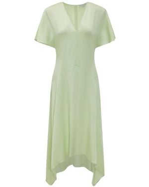 Stella McCartney Satin V-Neck Dress - Green