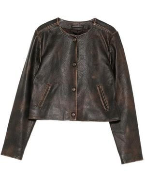 Cynthia Rowley Veste Winona En Cuir - Brown