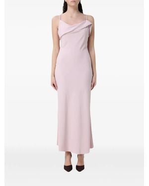 Hanita Maxi Asymmetric Cowl-Neck Dress - Pink
