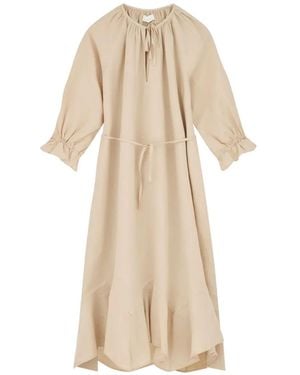 Skall Studio Benedette Ruffled Tie-Fastening Maxi Dress - Natural