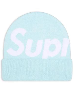 Supreme Logo-Detail Beanie - Blau