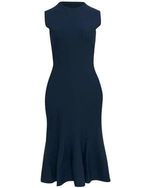 Stella McCartney Sleeveless Fluted-Hem Midi Dress - Blue