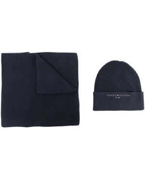 Tommy Hilfiger スカーフ&ビーニー セット - ブルー