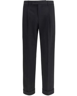 Cruna Single-Pleat Carrot Trousers - Blue